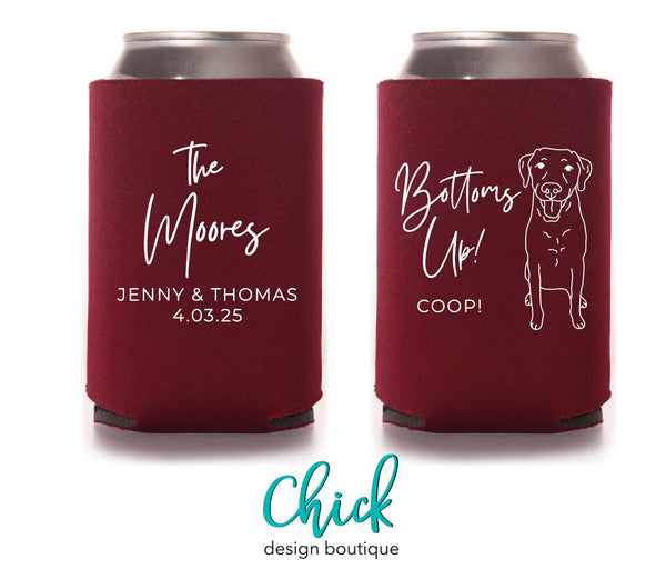 Bottoms Up Koozies Dog Portrait